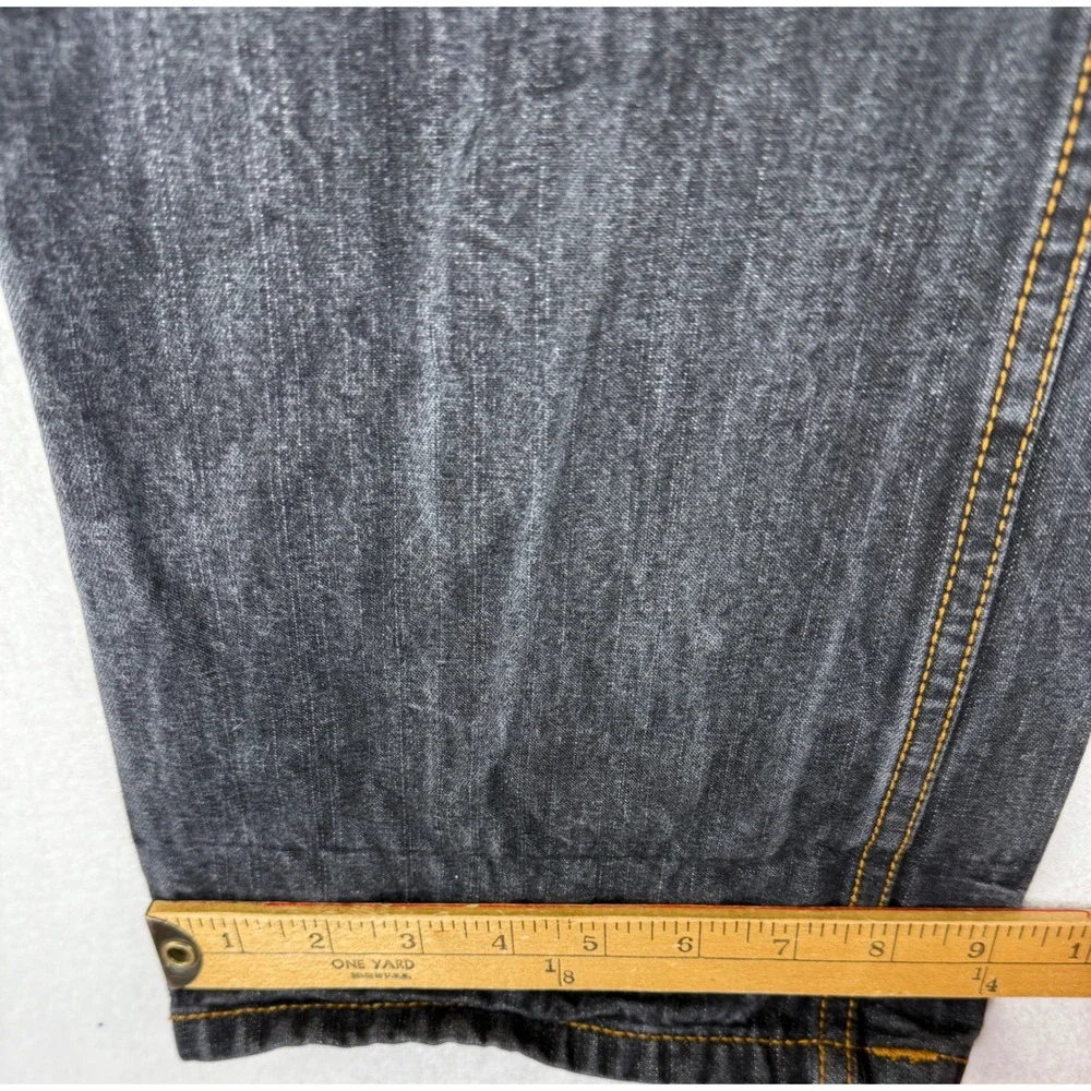 Rocawear Original Fit Jeans Mens 34x32 Black Dark Wash Baggy Straight Denim